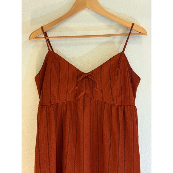 MI AMI FRANCESCA'S Dress Copper Boho Midi Fall Pockets Ruffle | LARGE - Picture 5 of 6